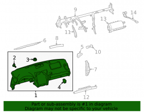 Lexus IS250 IS300 IS350 06-08 dashboard without airbag