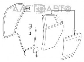 Door bare rear left VW Jetta 11-18 USA