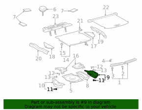 Right trunk pocket for Lexus RX300 98-03