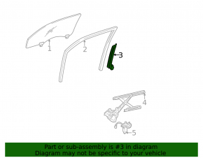 Front right door glass guide for Lexus IS200 IS300 99-05