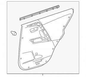 Door trim panel, rear right, Toyota Rav4 13-15, black with black insert