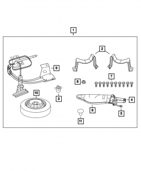 Spare wheel mounting mechanism Fiat 500 12-13 type 2