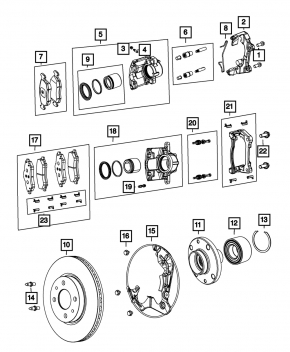Caliper assembly front right Fiat 500 12-19