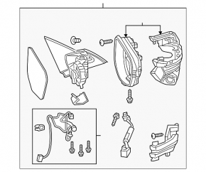 Side mirror left Honda Insight 19-22 graphite