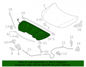 Kia Sorento 10-15 Hood Insulation