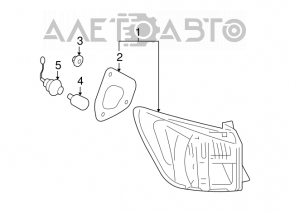 Right outer fender light for Lexus IS250 IS350 06-08 pre-restyling, tinted, water damage