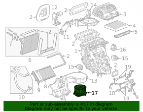 Motor heater fan Chevrolet Impala 14-20