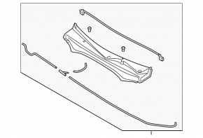 Plastic windshield wiper grille for Hyundai Palisade 20-25