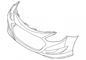 Bare front bumper for Hyundai Sonata 2014-2015 with hook