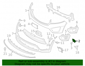 Front bumper mount left wing Kia Sorento 16-20 usa