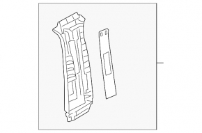 Center pillar trim upper belt left Mazda 3 14-18 BM gray