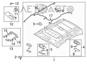 Right visor Mazda 3 14-18 BM gray