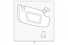 Left visor Ford Fusion mk5 13-16 gray, with control, without hook