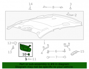 Left visor Ford Fusion mk5 13-16 gray, with control, without hook
