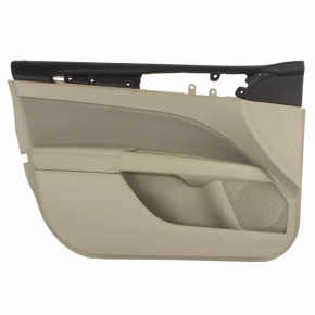 Door trim card front left Ford Fusion mk5 17-20 plastic gray, with gray insert leather, upper trim black, for cleaning