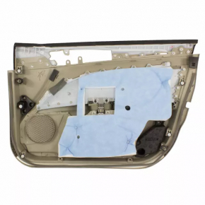 Door trim card front left Ford Fusion mk5 17-20 plastic gray, with gray insert leather, upper trim black, for cleaning