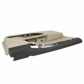 Door trim card front left Ford Fusion mk5 17-20 plastic gray, with gray insert leather, upper trim black, for cleaning