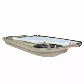 Door trim card front left Ford Fusion mk5 17-20 plastic gray, with gray insert leather, upper trim black, for cleaning