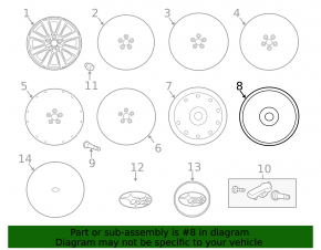 Spare tire for space saver Subaru Outback 10-12
