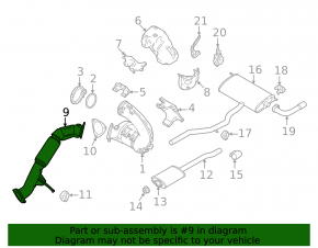 Volvo XC60 22-23 B6 exhaust pipe with catalytic converter