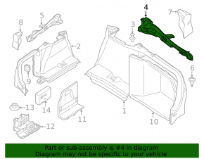 Bracket lower right arch trim BMW 4 F36 15-20 Gran Coupe