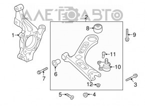 Front left trunnion Kia Optima 16- iron