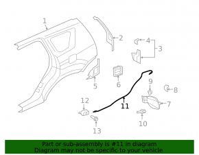 Mitsubishi Outlander 2007-2013 Fuel Filler Door Cable