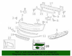 Front bumper grille left VW Golf 10-14 without fog lights