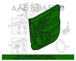 Door trim card front right Jeep Renegade 15- black cloth