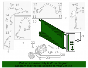 Air conditioning condenser radiator for Audi A3 22-25