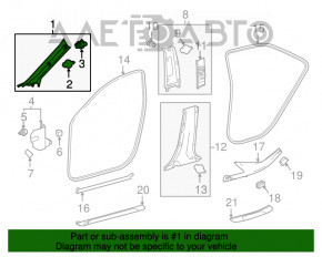 Front pillar trim upper right Toyota Camry v70 18-24 beige, scratch
