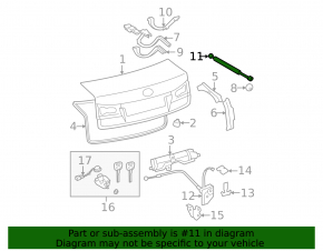 Trunk lid shock absorber left Lexus IS250 IS350 06-13