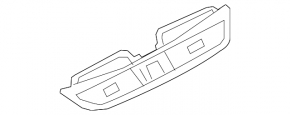 Nissan Rogue 17-19 front panel central air vent deflector, gloss black, coating bulged