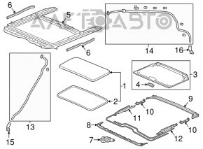 Sunroof assembly Honda Accord 18-22 gray curtain WISTERIA LIGHT GRAY