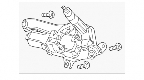 Windscreen wiper linkage with motor rear Acura MDX 14-20