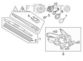 Windscreen wiper linkage with motor rear Acura MDX 14-20