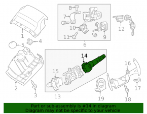Steering column switch right Mitsubishi Outlander 14-16 for rain sensor