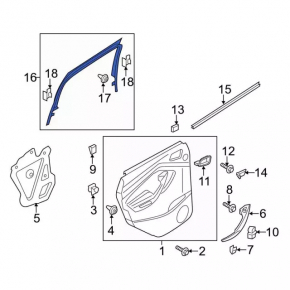 Frame inner door rear left Ford Escape MK3 13-19