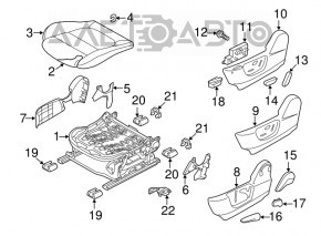 Driver's seat Mazda 6 16-17 rest, without airbag, black cloth