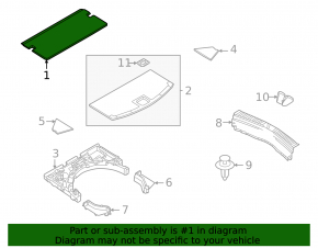 Trunk floor front part Mazda CX-5 22-25 black. Standard