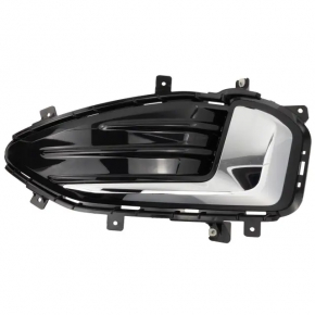 Front bumper grille left Ford Edge 23-24 without fog lights, gloss black with chrome molding
