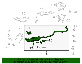 Lexus Hs250h 10-12 exhaust pipe with catalytic converter
