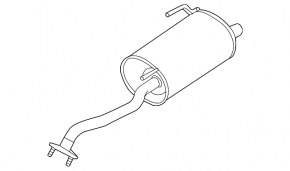 Rear muffler with barrel Nissan Versa Note 13-19 1.6