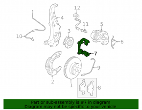 Front left brake caliper bracket for BMW 5 F10 11-16 3.0T, 348/30mm