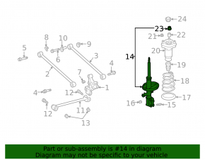 Rear left shock absorber Toyota Highlander 01-07 AWD