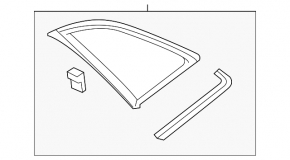 Rear right window, blind glass, Audi E-Tron 19-23, tinted, chrome, Quattro