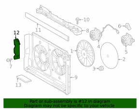 Left radiator deflector for Toyota Prius V 12-14