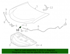 Toyota Prius 30 10-15 Hood Support Bracket