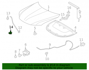 Lexus CT200h 11-17 Hood Support Rod Latch