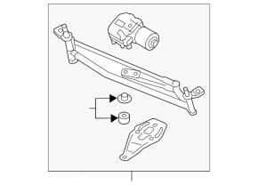 Windscreen wiper trapezoid with motor VW Passat 20-22
